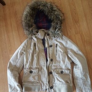 Abercrombie and Fitch fur hooded coat